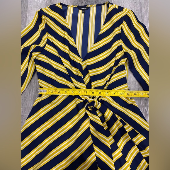 Express S Yellow/Navy Blue Striped Dress, Used, Quantity 1 available. - Picture 10 of 13